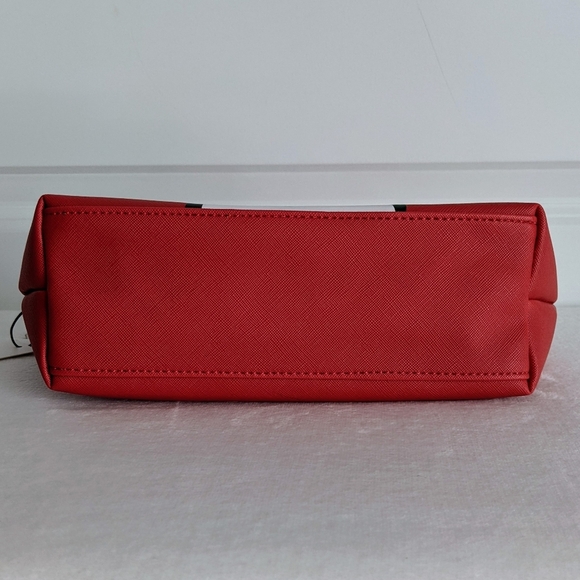 marc tetro Westie Large Zip Top Cosmetic Case Pouch Bag PVC Saffiano Red NWT - Picture 10 of 14